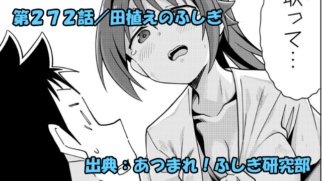 あつまれ！ふしぎ研究部 ネタバレ感想 272話 「田植えのふしぎ」