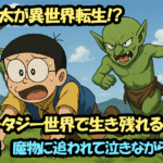 のび太が異世界転生！？ファンタジー世界で生き残れるのか？第4話　魔物に追われて泣きながら逃走