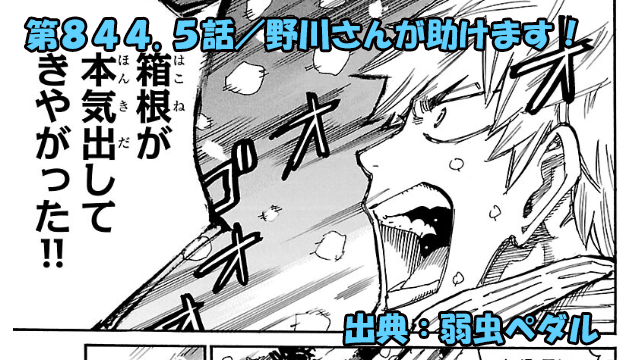 弱虫ペダル ネタバレ感想 844.5話 「野川さんが助けます！」ハコガク黒田久々登場！