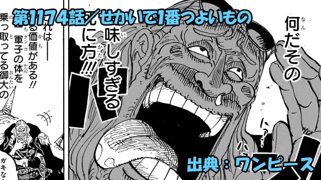 ワンピース ネタバレ感想 第1174話／鬼畜！ソマーズ聖！親子愛の死に様に大興奮！