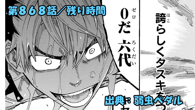 弱虫ペダル ネタバレ感想 868話 「残り時間」段竹限界突破!!最後の力を爆発させロクちゃんを送りだせ!!